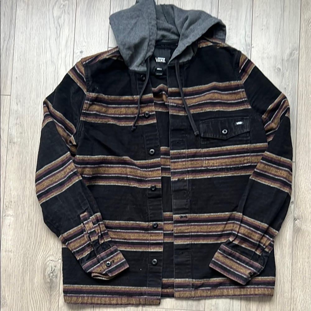 Vans Black and Brown Lightweight Shirt Jacket
